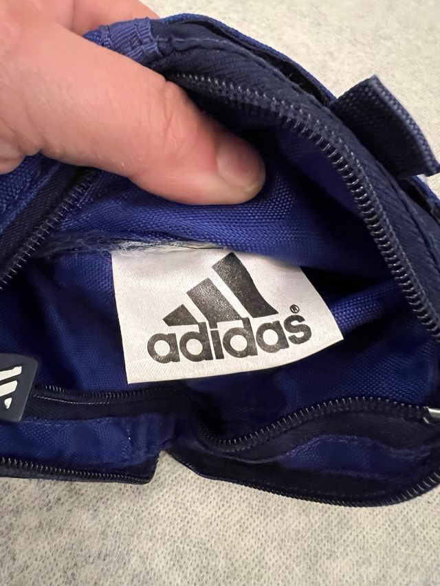 Portafoglio sportivo Adidas vintage blu e bianco