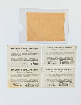 SOBRE CROMOS SEGUNDA GUERRA MUNDIAL LECHE TORCAO