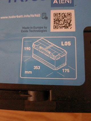 Batería Tudor TK960 AGM 96Ah