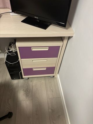 Cama nido juvenil - beige/morado