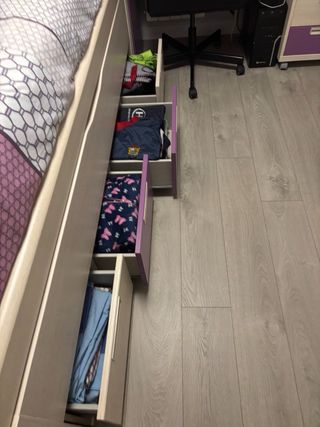 Cama nido juvenil - beige/morado