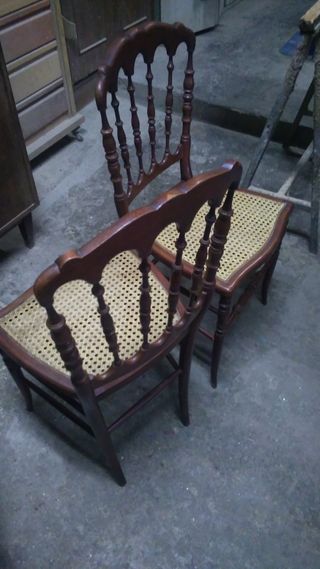 2 Sillas Vintage - Madera & Mimbre