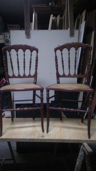 2 Sillas Vintage - Madera & Mimbre