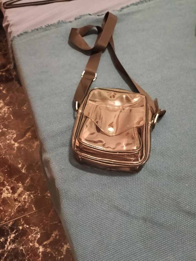 Bolso bandolera transparente negro