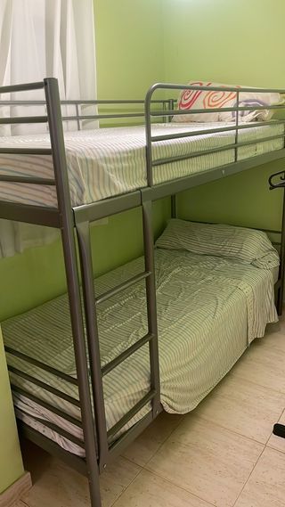 Litera metálica gris - 2 camas