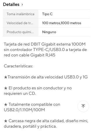 Adaptador Ethernet Gigabit DBIT USB 3.0