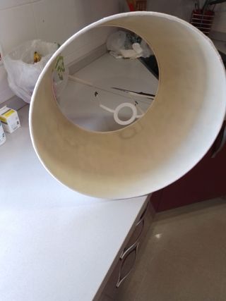 Pantalla lámpara satinada blanca