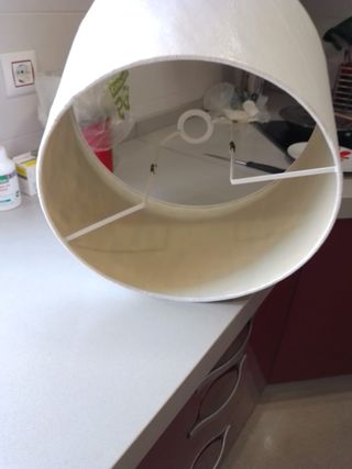 Pantalla lámpara satinada blanca