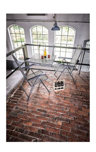 Mesa plegable balcón - metal negra