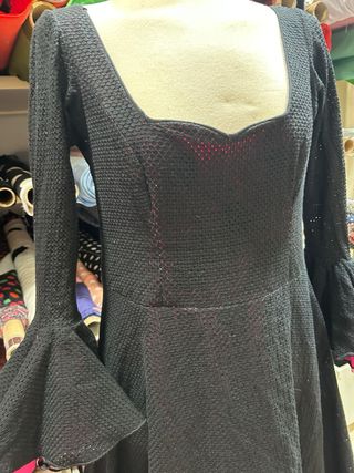 Traje Flamenca Negro Rosa