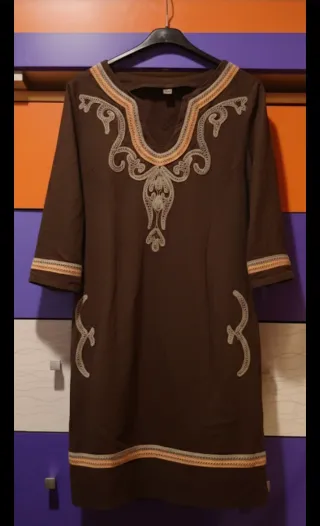 Vestido marrón talla S - Lino