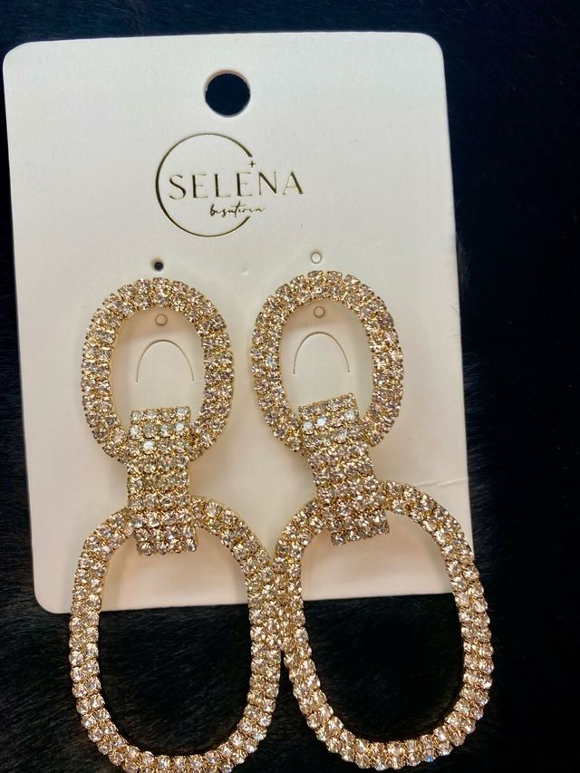 Pendientes Selena brillantes dorados