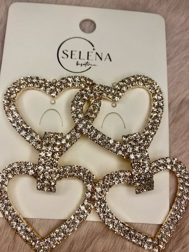 Pendientes Selena brillantes dorados