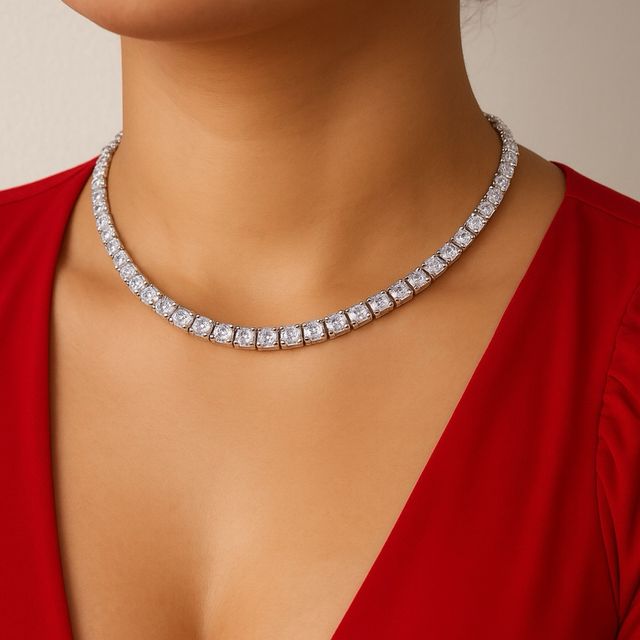 Collar gargantilla cristal blanco