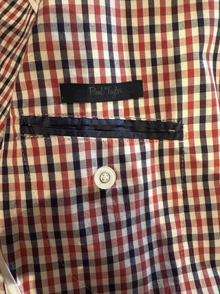 Americana cuadros roja y blanca