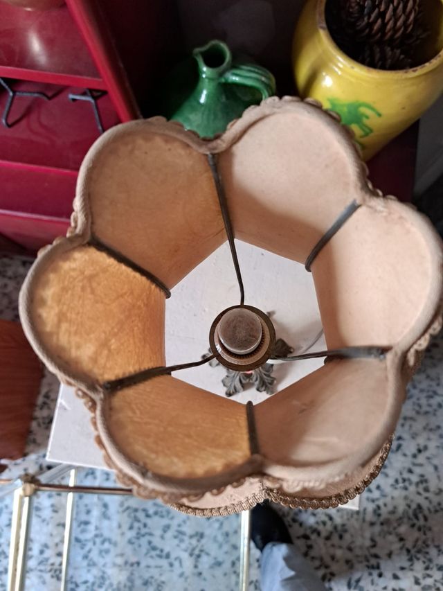 Lampara porcelana vintage azul