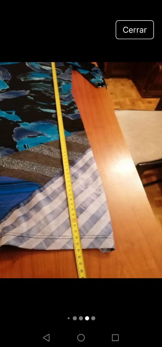 Vestido Custo estampado manga abullonada, t. U