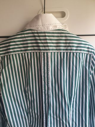 Camisa Zara rayas verde-blanco