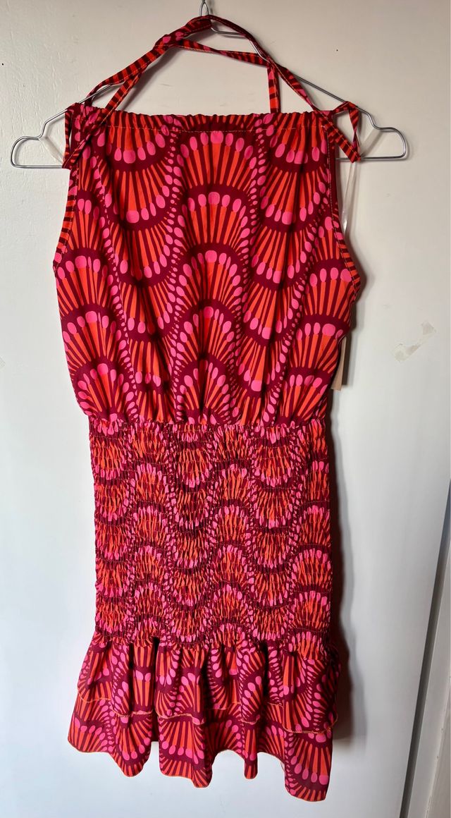 Vestido verano naranja y rosa sin usar