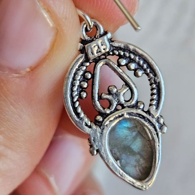 Pendientes labradorita plata 925