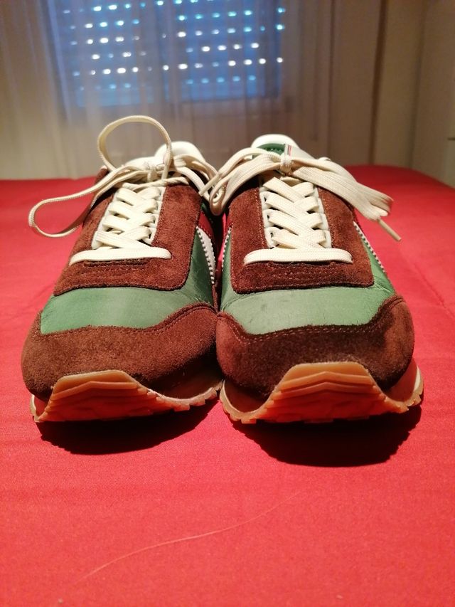 Zapatillas urbana marrón-verde