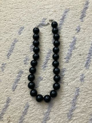 Collana perle grandi nere