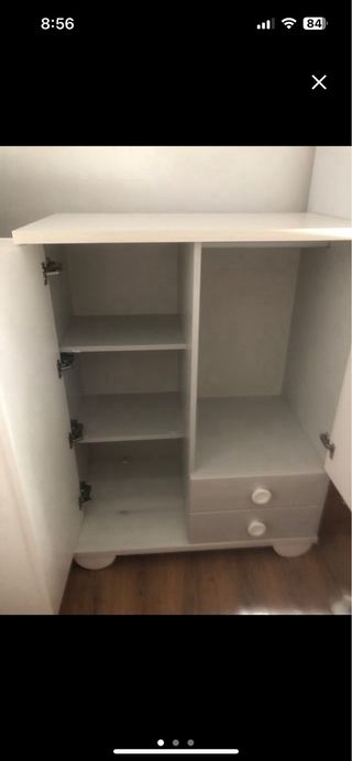 Armario bebé blanco y gris