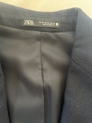 Traje Zara azul marino - Talla 38