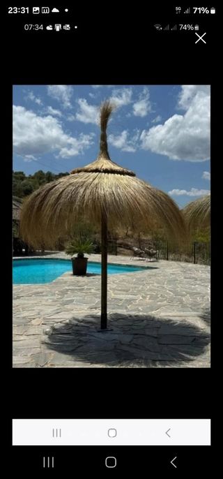 Sombrillas de carril verzo mimbre