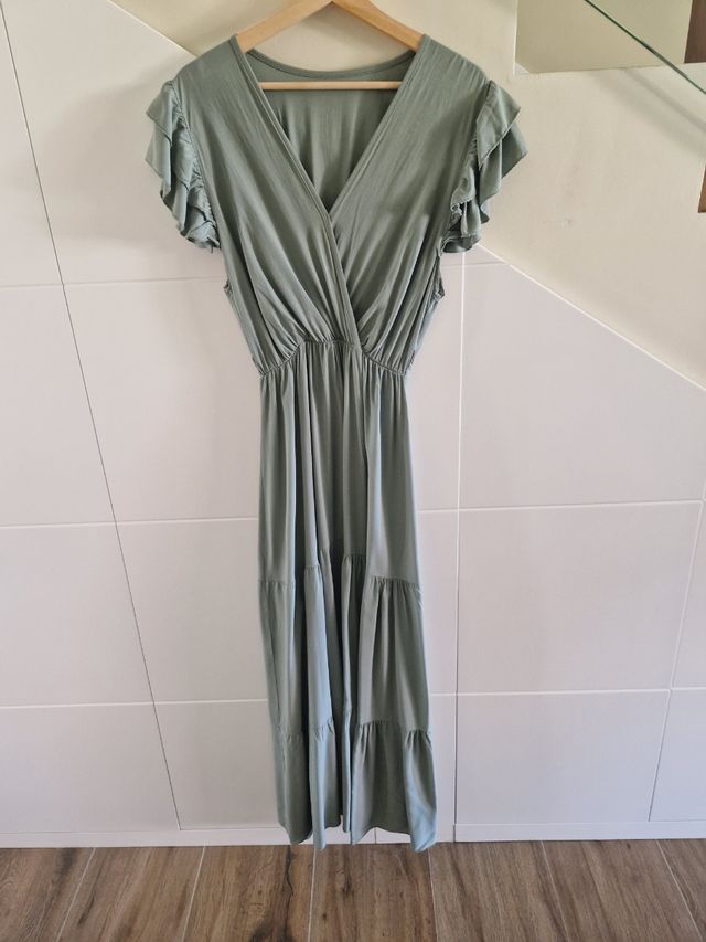 Vestido midi verde - Talla M