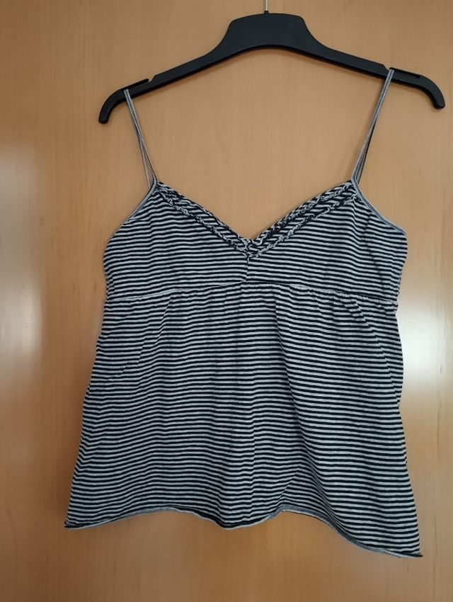 Camiseta rayas Gerry gris-negro