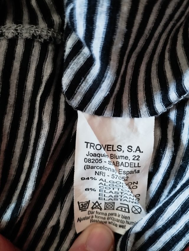 Camiseta rayas Gerry gris-negro