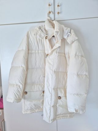 Abrigo blanco plumas