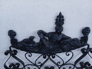 Antico Lampadario Applique da Muto Parete in Ferro