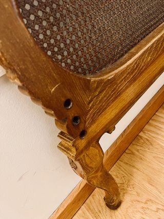 Estructura de cama ratán madera