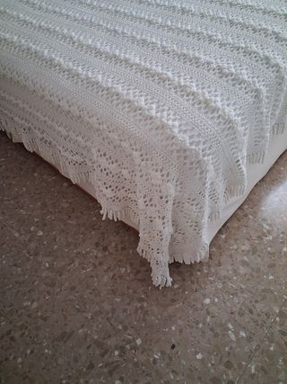 Colcha crochet algodón blanco