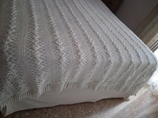 Colcha crochet algodón blanco