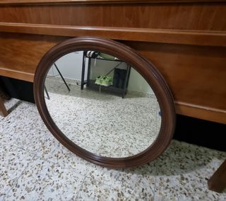 Espejo Redondo Marrón