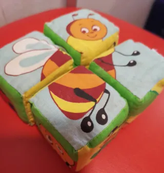 Juguetes bebe, títeres y puzzle de tela