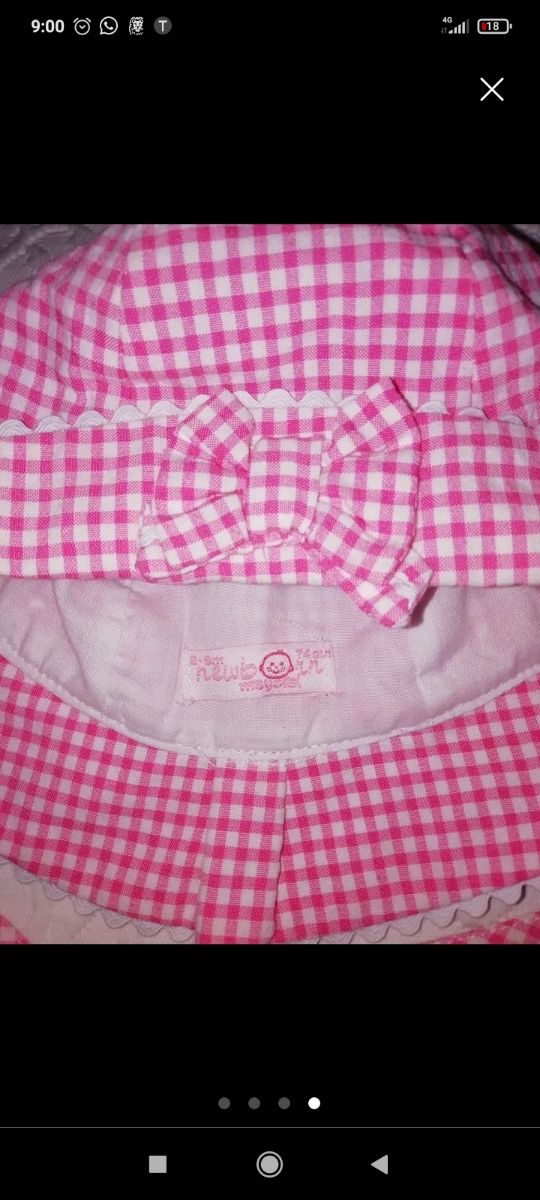 Berretto per bambina Vichy rosa Mayoral