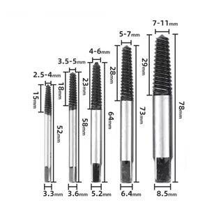 ✅ Juego profesional 5 extractores tornillos pernos