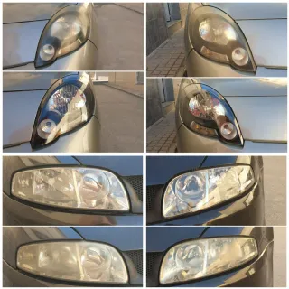 Pulido de faros de vehículos con polímero