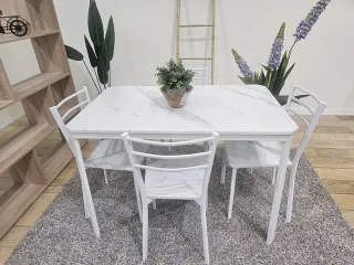 Mesa marmol + 4 sillas