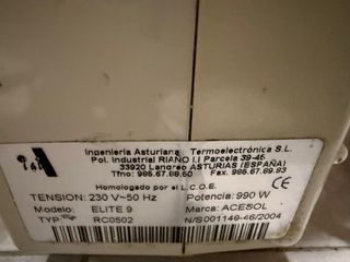 Radiador Eléctrico marca Acesol. El Calor Azul