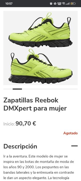 Zapatillas Reebok amarillas