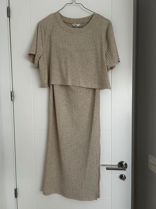 conjunto premamá HM beige talla S. como nuevo