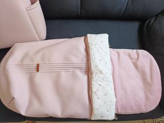 Saco y bolso carro bebé rosa palo