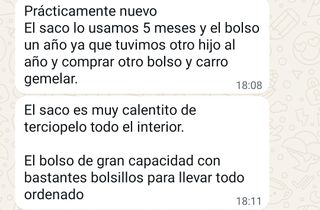 Saco y bolso carro bebé rosa palo