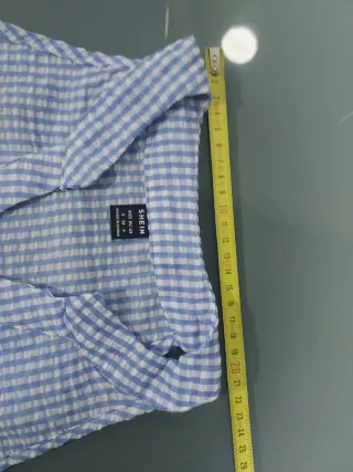 Blusa cuadros vichy azul - Talla S