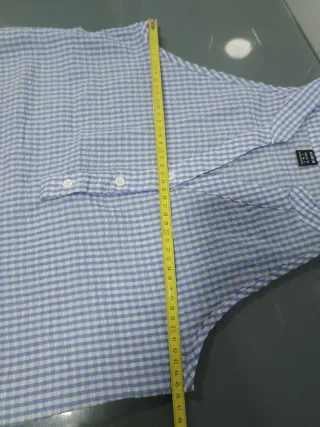 Blusa cuadros vichy azul - Talla S